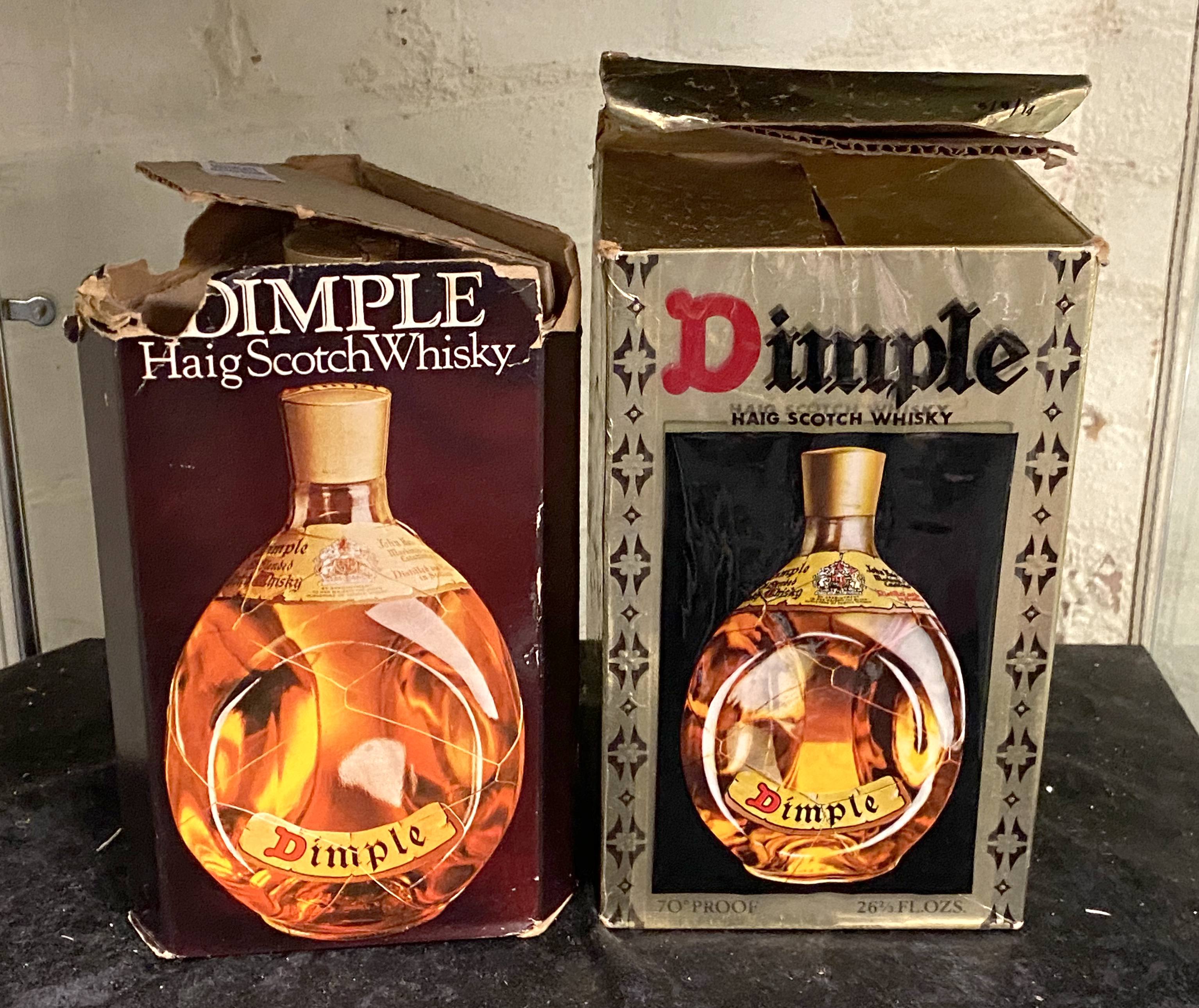 2 BOTTLES OF BOXED DIMPLE HAIG WHISKEY