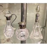 3 SILVER COLLARED PERFUME BOTTLES