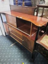 MID CENTURY SIDEBOARD WITH GLAZED SHELVES