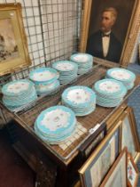 HAND PAINTED DINNER SERVICE EARLY CRESTED A/F