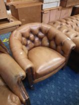 LEATHER CHESTERFIELD TUB CHAIR