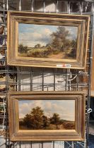 ALFRED BANNER (1882-1911) PAIR OF OILS ON CANVAS OF ENGLISH COUNTRY SCENES - SIGEND 20CM X 35CM -