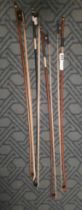 COLLECTION OF VIOLIN BOWS (4)