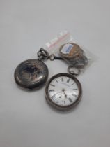 2 SILVER POCKET WATCHES & PARTS A/F