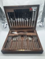 H/M SILVER CANTEEN OF CUTLERY APPROX WEIGHT (WITHOUT THE KNIVES) - 1035 GRAMS/36OZS (IMP)