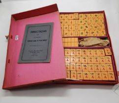 VINTAGE EARLY CHINESE MAHJONG GAME IN CASE