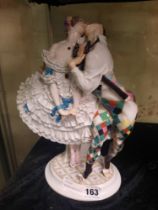 MEISSEN HARLEQUIN & GIRL FIGURE 28CMS (H)