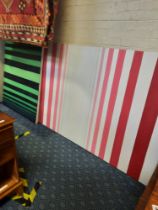 BLACK & GREEN STRIPES WITH RED & WHITE STRIPED LARGE CANVAS PAINTINGS