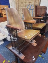 2 ANTIQUE FOLDING THEATRE CHAIRS