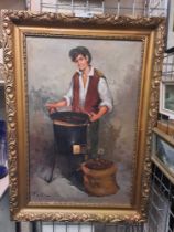 GILT FRAMED OIL ON CANVAS - CHESTNUT VENDOR 90CMS X 58CMS