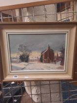 FRAMED OIL ON CANVAS - WINTER SCENE BY MARKUS FORD - 39 X 27 CMS