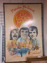 ''OH LUCKY MAN'' AN ORIGINAL FILM ADVERTISING BOARD - MALCOLM MCDOWELL ET AL