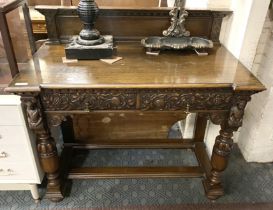 MAPLE & CO EARLY 20TH CENTURY HEAVILY CARVED HALL TABLE