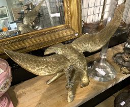 LARGE BRASS EAGLE ON STAND - 48 CMS (H) APPROX