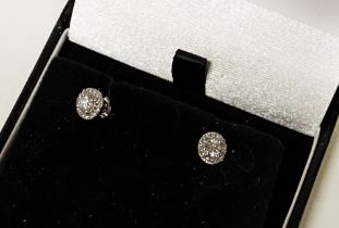 PAIR OF 18 CARAT WHITE GOLD & DIAMOND STUD EARRINGS - APPROX 0.48 CARATS