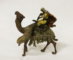 COLD PAINTED BRONZE ARAB & CAMEL - 18 CMS (H) APPROX