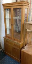 TEAK DISPLAY CABINET WITH SLIDE