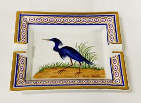 HERMES CIGAR/CIGARETTE TRAY WITH BLUE HERON DEPICTION