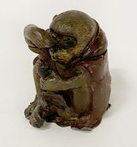 COLD PAINTED MONKEY INKWELL - 8 CMS (H) APPROX