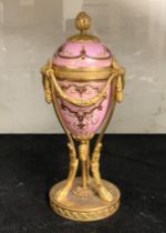 EARLY GILT & ENAMELLED METAPHORIC FRENCH URN - 21.5 CMS (H) APPROX