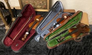 3 VIOLINS BOW WITH CASES