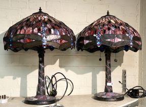 PAIR OF TIFFANY STYLE TABLE LAMPS - 56 CMS (H) APPROX