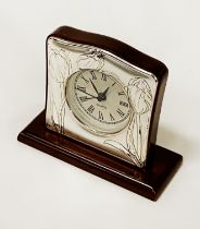 ART NOUVEAU STYLE SILVER CLOCK - 10 CMS (H) APPROX