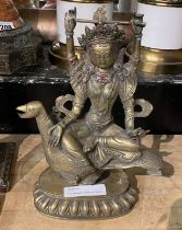 GILT BRONZE CHINESE FIGURE - 25 CMS (H) APPROX