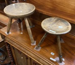 TWO MILKING STOOLS