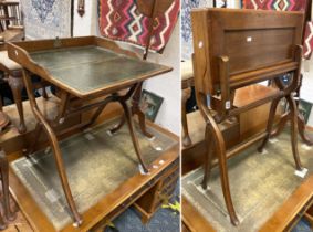 FOLDING LEATHER TOP WRITING DESK