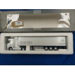 NZG Mercedes Actros & Box Trailer - Mercedes Benz 'The New Actros' - GC - Box worn