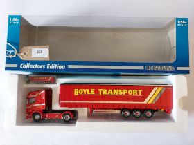 Universal Hobbies Scania R & Curtainside Trailer - Boyle Transport - GC - 1 mirror off but present -