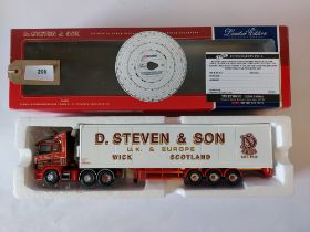 Corgi Scania & Refrigerated Box Trailer - D Steven & Son - VGC - Box slight wear