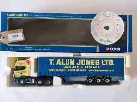 Corgi Scania Topline & Curtainside Trailer - T Alun Jones - VGC - Box OK