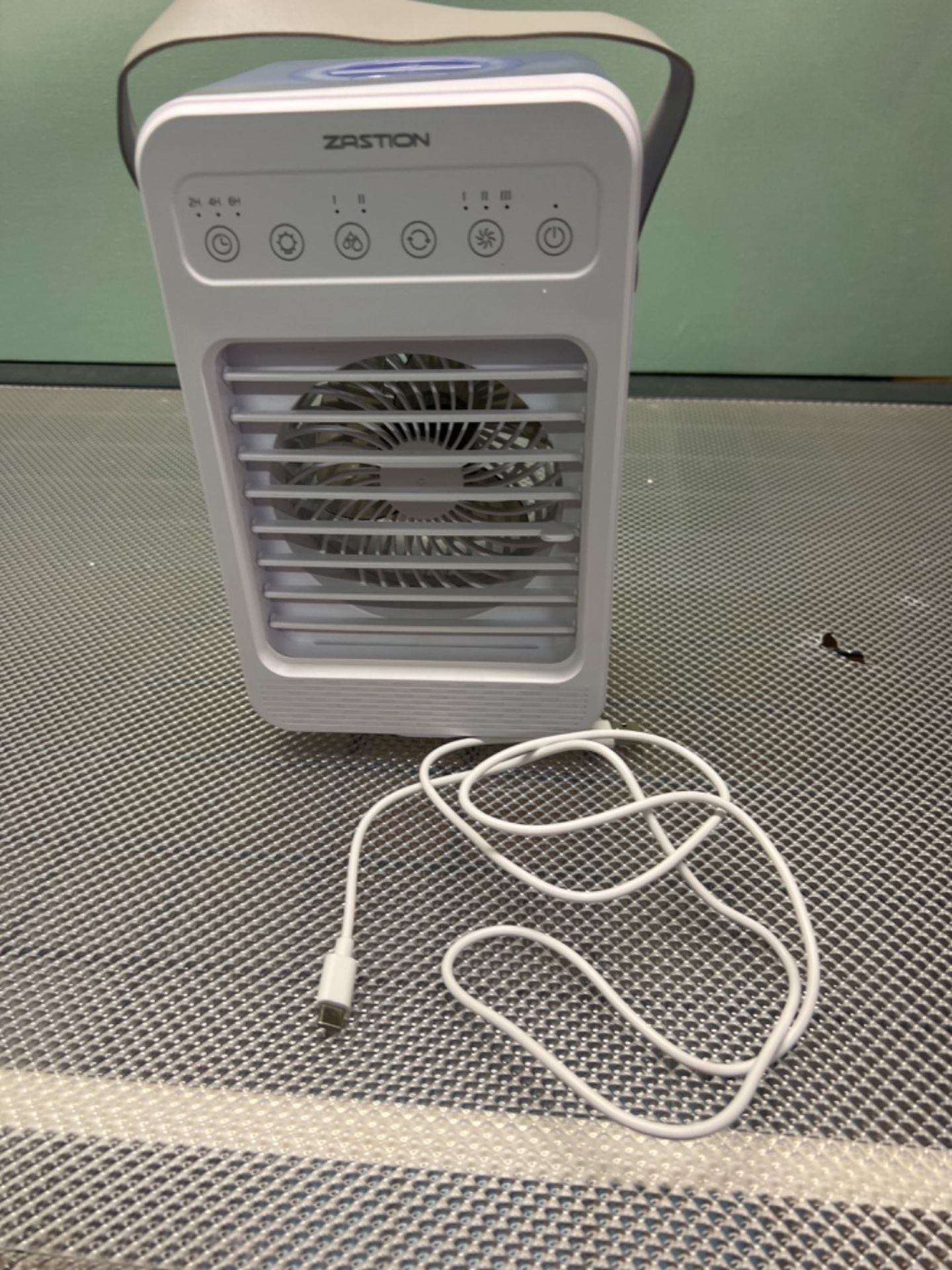 Air Cooler,ZASTION 4 in 1 Portable Air Conditioner,Mini Evaporative Cooler, 90Â° Oscillating Port