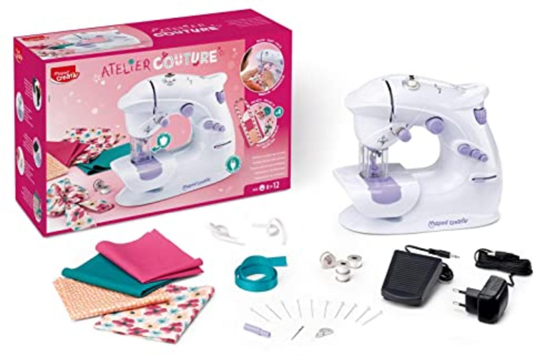 Maped – Sewing Machine with 4 Trendy Designs to Create – Complete Kit for Beginners, with Safet