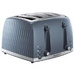 Russell Hobbs 26073 4 Slice Toaster - Contemporary Honeycomb Design with Extra Wide Slots and High 