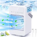 LIPONTAN Portable Air Conditioner, Air Cooler Cooling Fan with 8H Timer, 7 Color Lights, 90°Oscill