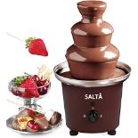 Salta Large Size Stainless Steel Chocolate Fountain Fondue Set Electric 3-Tier Machine with Hot Mel