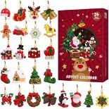 STOBOK 24pcs Christmas Advent Calendar Hanging Ornaments, 2021 Xmas 24 Days Countdown Calendar for 