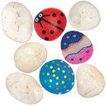 Baker Ross AT759 White Painting Stones - Pack of 20, Pebbles for Painting, Great Painting Kit for K