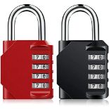 Combination Padlock BeskooHome Locker Lock - [2-Pack] 4 Digit Weatherproof Padlocks, Set Your Own C