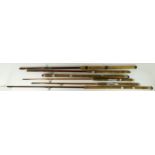 A James & Son MkIV Avon G Compound taper two piece rod, a Milwards Featherflex three piece rod and