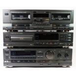 A Technics double cassette deck, RS-TR232, a Technics cd player SL-PG420A, and a Technics