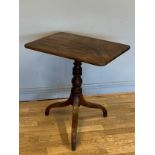 A tilt-top table, on a tripod turned wood pedestal, softwood decoration, 67cm x 73cm x 50cm,