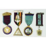 Three silver and enamel Masonic Lodge jewels, including Portsdown Royal Ark Mariners, no. 739 and