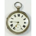 Metcalfe, Bradford, a Victorian silver key wind open face pocket watch, Chester 1897, lacking second