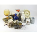 A collection of ceramics, glassware and other homewares, to include a silver trinket box, of oval
