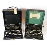 Two Remington portable typewriters, early 20th century, cased. (2)