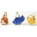 Royal Doulton figurines, to include 'Elaine' HN4718, 'Top O' The Hill, HN4778 and 'Kirsty'